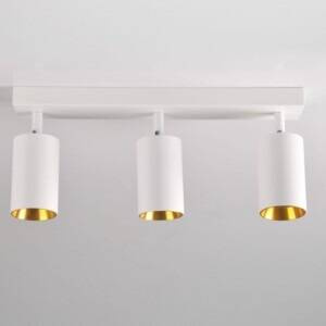 Lampa ścienno-sufitowa MARIBEL 3 GU10 biała + złote pierścienie