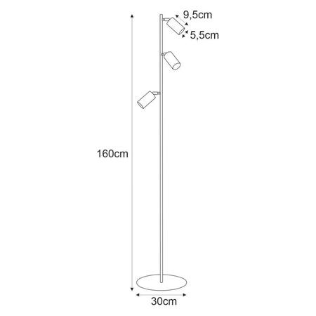 Biała lampa podłogowa z regulowanym kątem świecenia K-4419 z serii KAYLA