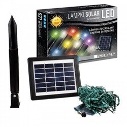 Lampki choinkowe LED BIAŁE ZIMNE 10m solarne