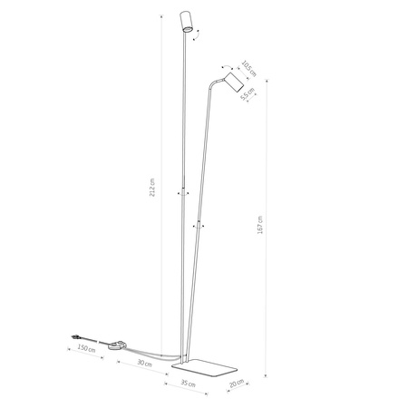 Nowodvorski Lampa podłogowa stojąca biało złota MONO 