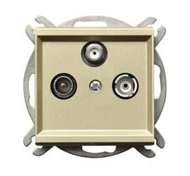 Gniazdo RTV-SAT przelotowe Ospel Sonata Szampański Złoty