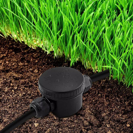 Puszka Złączka Mufa Hermetyczna Czarna 3Pin Średnica kabla 5-9mm IP66