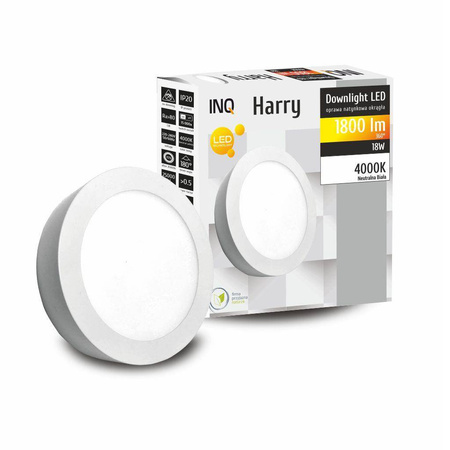 OPRAWA LED n/t DOWNLIGHT HARRY okrągła 18W 1800lm 4000K IP20 INQ