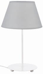Lampka stołowa biała abażur stożek szary Karo E27