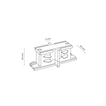 Tk Lighting TRACER ŁĄCZNIK PROSTY TRÓJOBWODOWY CZARNY