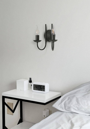 Czarny, podwójny kinkiet w stylu industrialnym K-4973 z serii HARIS