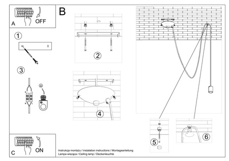 Lampa wisząca EDISON 1 LONG czarny