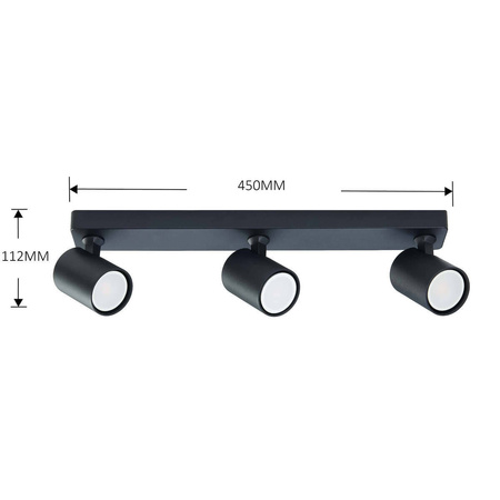 Lampa Spot Snow 3xGU10 czarna