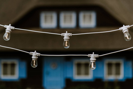 Girlanda świetlna ogrodowa 15m 30 opraw biała