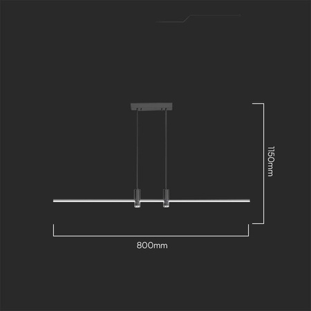 Oprawa Zwieszana V-TAC 19W LED Czarna VT-7827 3000K 2160lm
