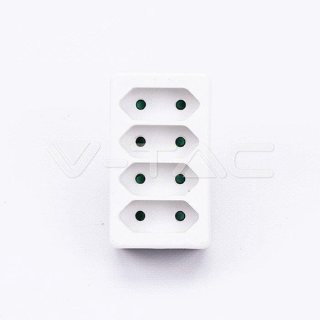 Rozgałęźnik 4 wtyczki płaskie 2.5A V-TAC VT-1054