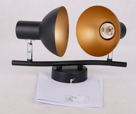 Lampa ścienna candellux diso 92-63427 listwa e27 czarny+zloto
