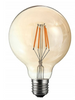 Żarówka dekoracyjna filament E27 G95 6W kula amber 2200K