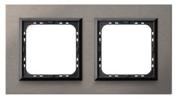 Ramka podwójna Ospel Sonata Szczotkowana Satyna
