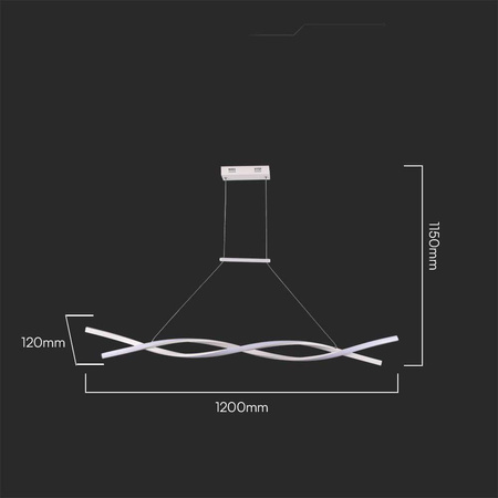 Oprawa Zwieszana V-TAC 30W LED Czarna VT-7822 3000K 3450lm