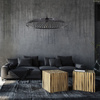 Klosz boho płaski bambusowy czarny talerz 60cm
