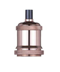 Oprawka dekoracyjna Vintage E27 metalowa różowe złoto