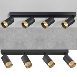 Lampa ścienno-sufitowa ARRAS 4 czarno-złota GU10