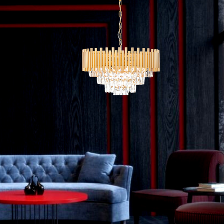 Lampa kryształowa luksusowa żyrandol Luxury WSC013 złota duża