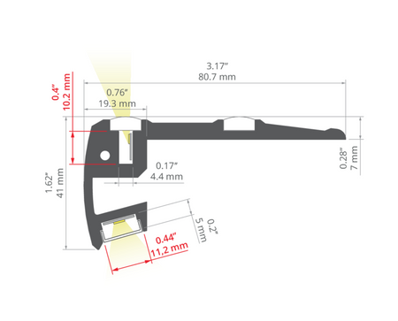 Profil do LED Step Kluś schodowy antypoślizgowy srebrny anoda 1m