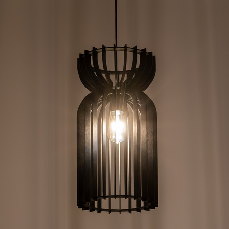 Nowodvorski Lampa wisząca KYMI BLACK A 1xE27 10573 drewniana 