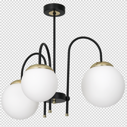 Lampa sufitowa SPARTA BLACK / GOLD 3xE14