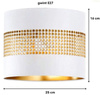 Abażur walec Oro Deluxe biało złoty 25cm E27
