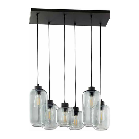 Lampa wisząca Szklana  6 x E27 grafit lustrzany