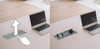 Podblatowa listwa zasilająca 2 gniazda, 2 x USB srebrna