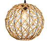 Lampa wisząca kula Boho E27 przeplatana sznurem jutowym 29cm