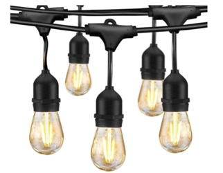 Ogrodowa girlanda świetlna 20xE27 zwieszana 20m czarna