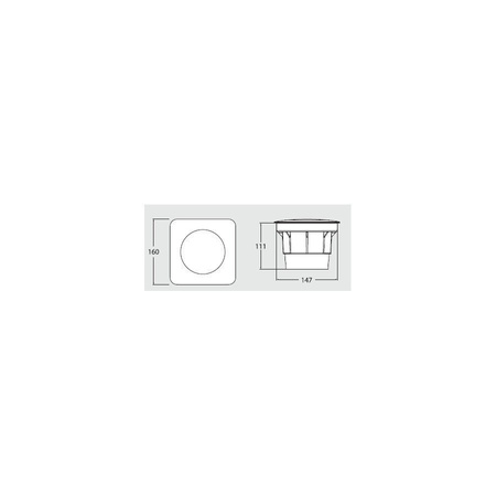 Oprawa najazdowa Led 7W szara 160mm SQ 4000K GX53 IP66