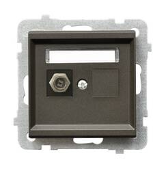 Gniazdo antenowe typu F pojedyncze Ospel Sonata Czekoladowy Metalik