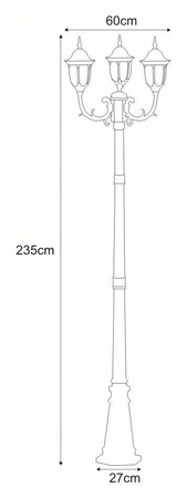 Wysoka latarnia stojąca do ogrodu K-7007A2/3N CZARNY z serii VASCO