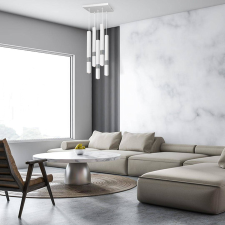Lampa wisząca CASTRO WHITE / CHROME 5xG9