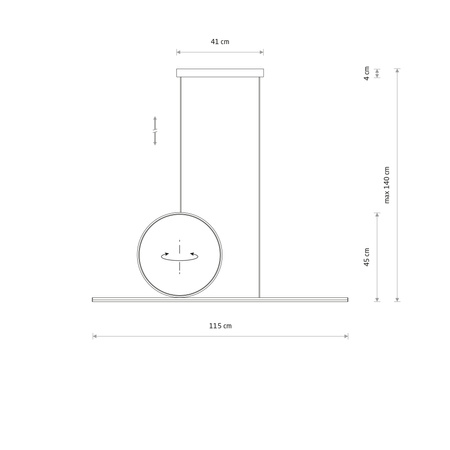 Nowodvorski Lampa wisząca LINEO LED 39W ciepła 3000K 1500lm wys.140cm dług.115cm | Czarny 11879