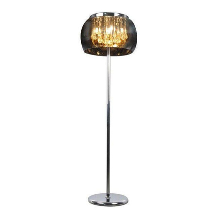 Transparentna lampa podłogowa 6xG9 kryształy