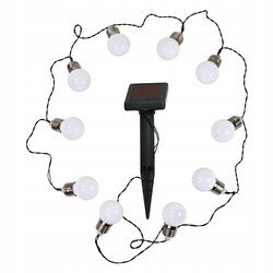 Solarna girlanda ogrodowa 2m ciepła mleczne kulki