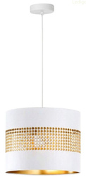 Lampa wisząca z abażurem ażurowa ORO Deluxe biała 25cm