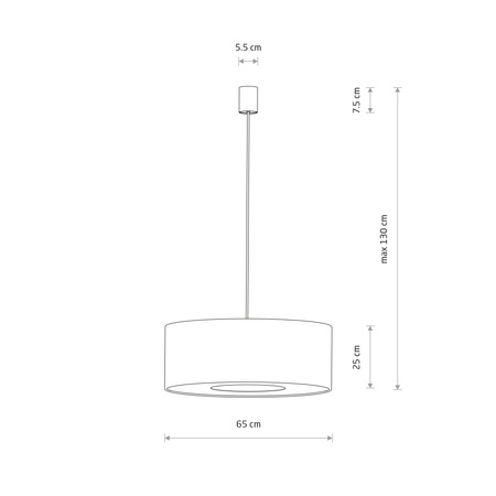 Lampa wisząca LAGO L szara tkanina 65cm Nowodvorski 11675