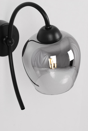 Grafitowa lampa ścienna do doświetlenia salonu K-5197 z serii SARA