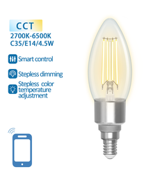  Inteligentna żarówka Smart LED FILAMENT E14 świeczka 4,5W Wi-Fi CCT 