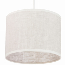 Lampa wisząca abażur materiałowy mały walec len