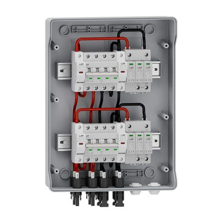 Rozdzielnica prefabrykowana DC V-TAC SLP-PV1000-S-2/2 2MPPT 1000VDC IP65 SLP-PV1000-S-2