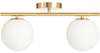 Lampa sufitowa plafon Milano gold podwójna mleczne kule 2xE14
