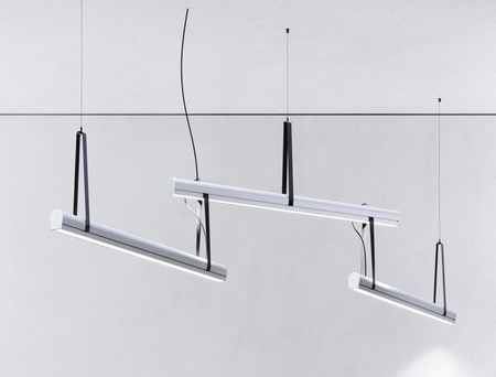 Kluś Lampa wisząca LED Tulip TU ADD ZW L=1131mm, mikropryzma liniowa, 76W, 4000K, DALI, SREBRNY