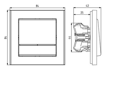 Łącznik schodowy z podświetleniem niebieskim Ospel Sonata Czarny Metalik