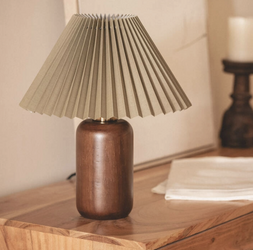 Lampa Stołowa z Drewna Silene  1xE27 khaki