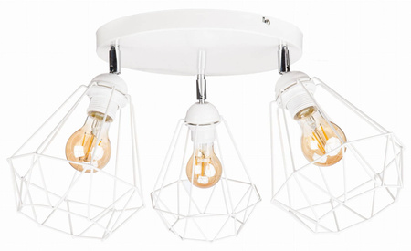 Lampa sufitowa biały plafon potrójny diament