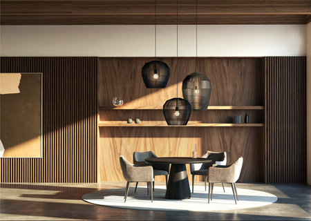 Lampa wisząca Boho HAITI M czarne drewno bambus Nowodvorski 11167